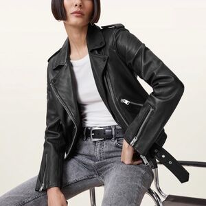 ALLSAINTS- Balfern Leather Biker Jacket, black